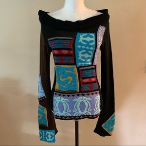 SAVE THE QUEEN Artsy Italian Designer Sweater Top